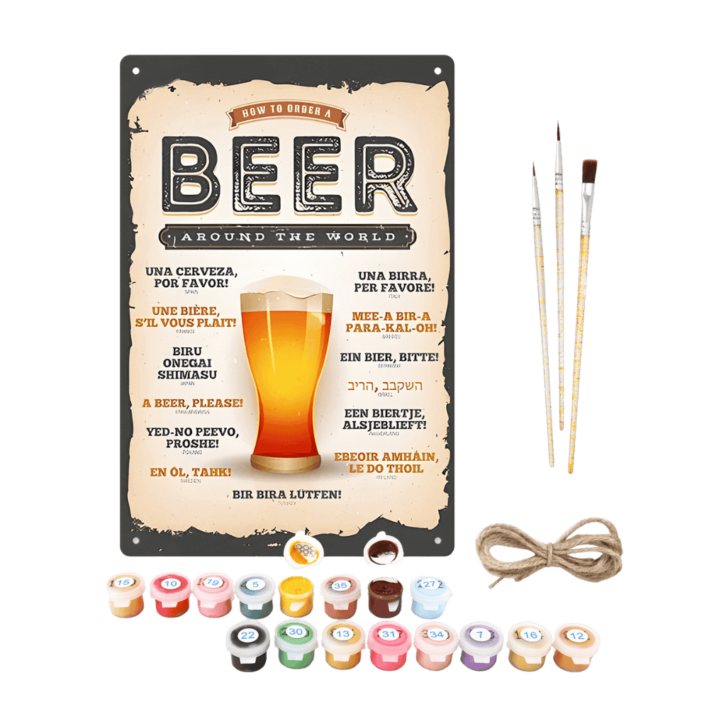 Worldly Beer Celebration Poster - Paint by Numbers Kit
