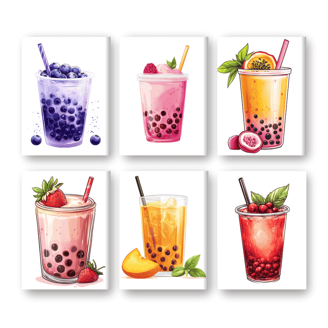 Bubble Tea & Summer Sips Set - Paint by Numbers Kit