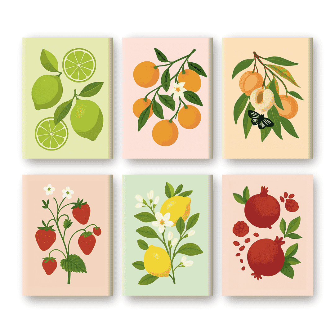 6 Mini Fruit & Plant Paradise - Paint by Numbers Kit