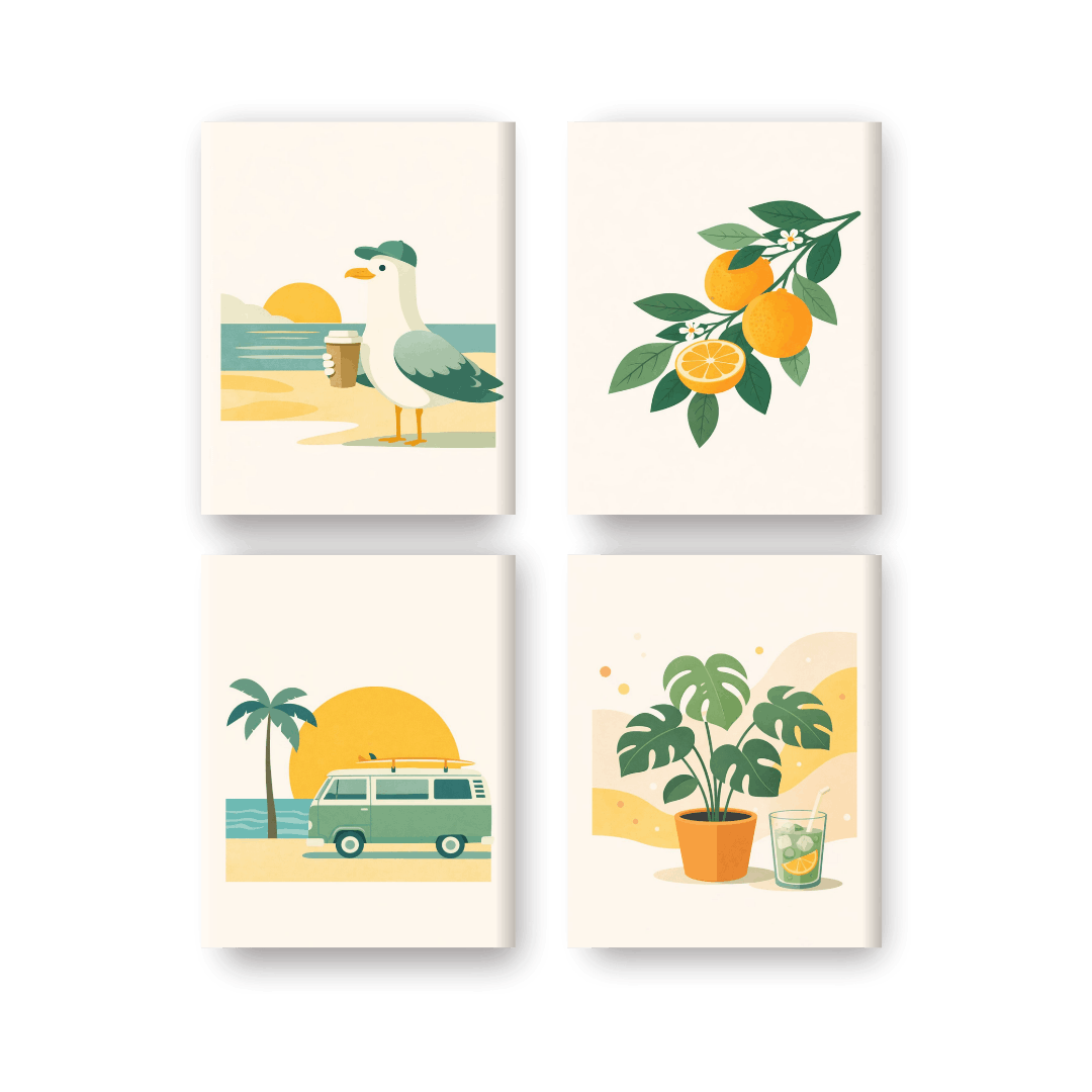 Sunny Seaside Escape - Paint by Numbers Kit