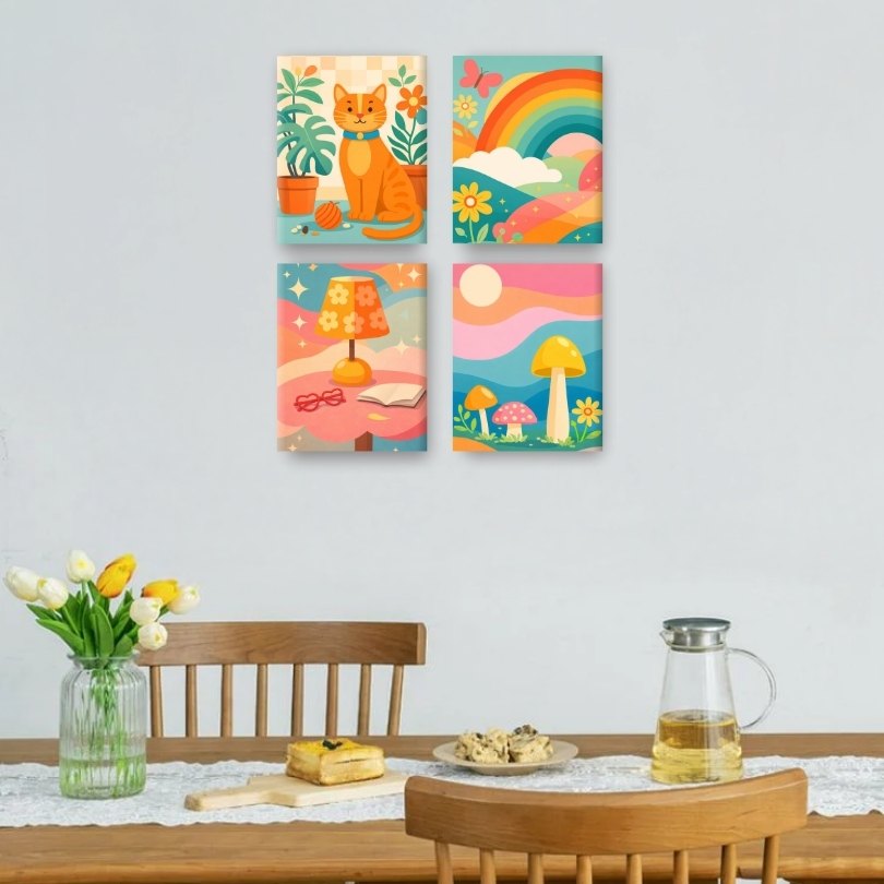 Rainbow Dreams & Playful Cats - Detail 2