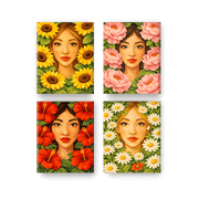 Blooming Faces Mini Collection - Paint by Numbers Kit