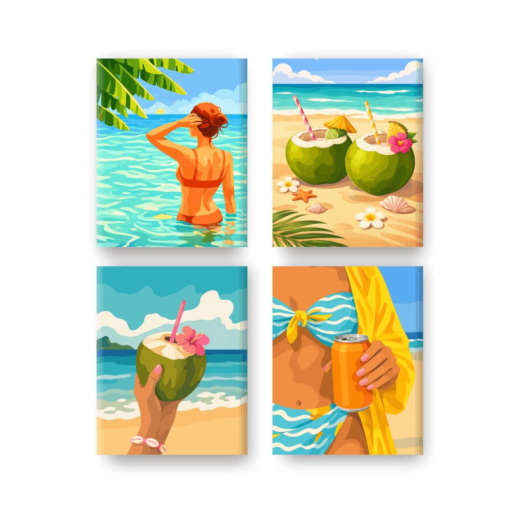 Beach Bliss Coconuts | Mini Art - Paint by Numbers Kit