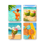 Beach Bliss Coconuts | Mini Art - Paint by Numbers Kit