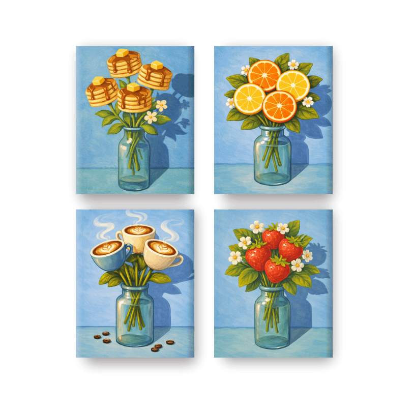 Fantasy Flower Breakfast Set - Paint by Numbers Kit