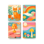 Rainbow Dreams & Playful Cats - Paint by Numbers Kit