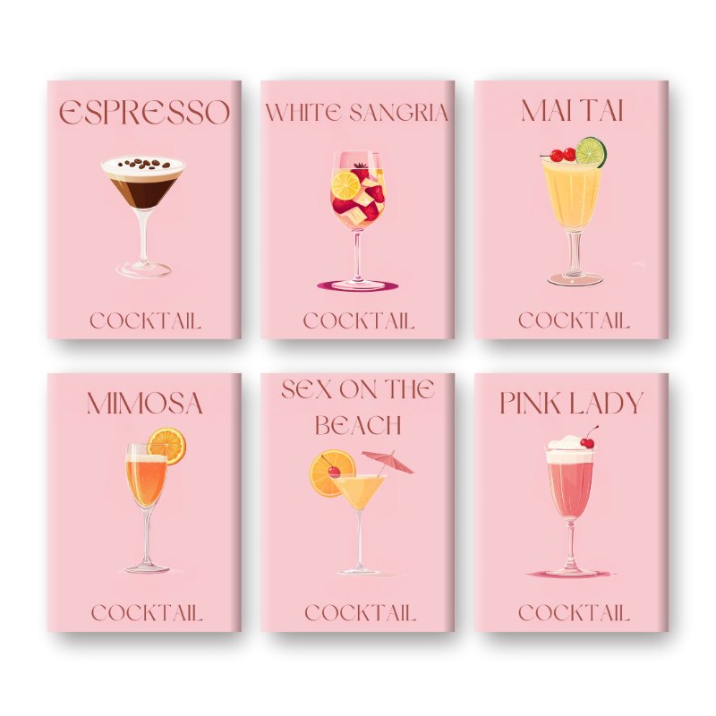 Pink Hues Cocktail Collection - Paint by Numbers Kit