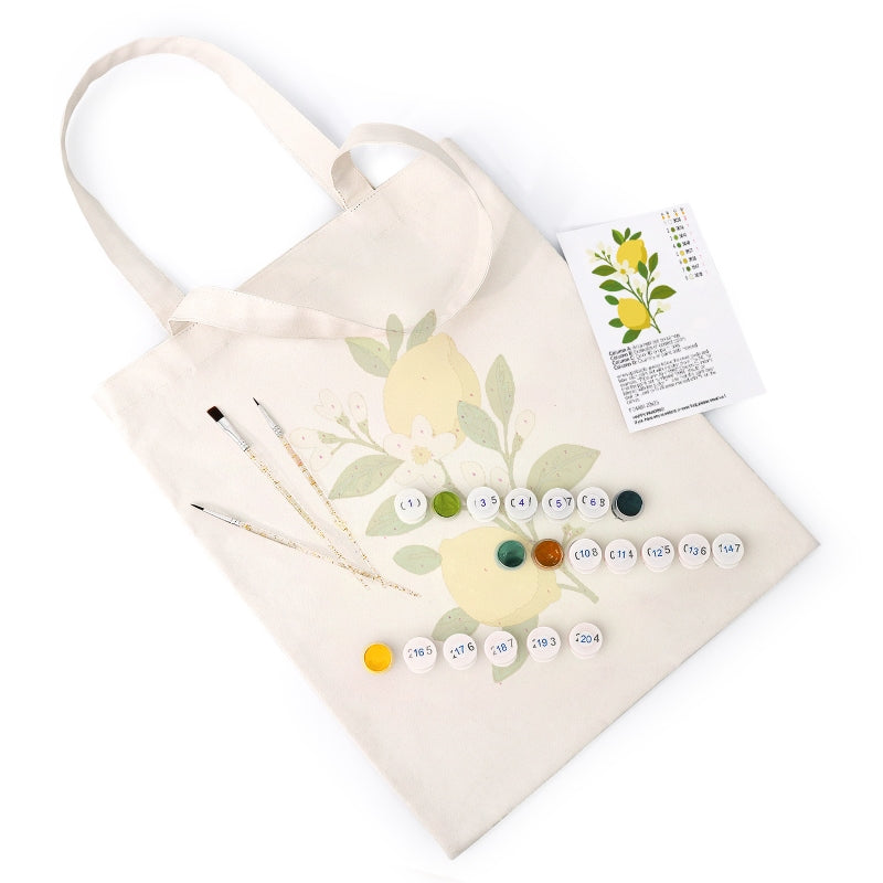 Lemon Plant Paint Tote - Detail 2