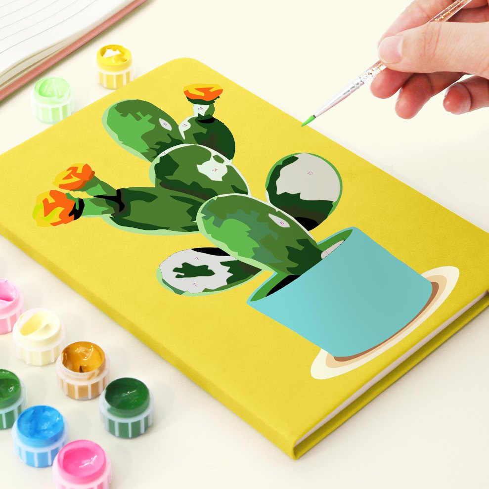 Cactus Bliss: Paint by Numbers Notebook - Detail 9