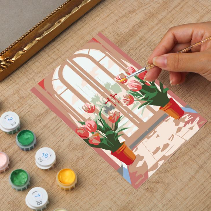 Tulip Escape: Vibrant Door Scene - Detail 8