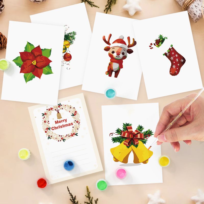 Festive Holiday Postcards | Paint by Number - Detail 8
