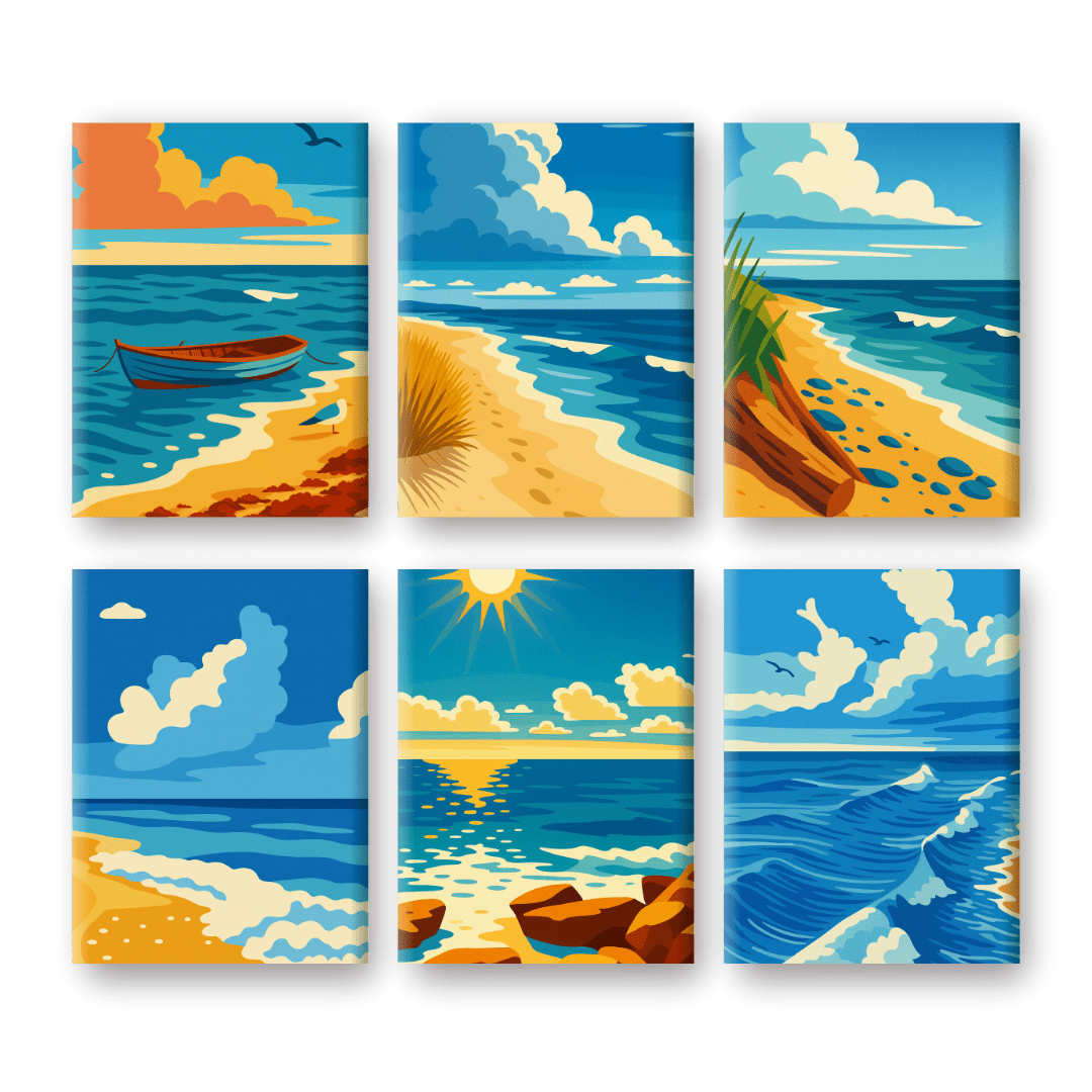 Serene Seashore Mini Paintings - Paint by Numbers Kit