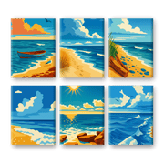 Serene Seashore Mini Paintings - Paint by Numbers Kit