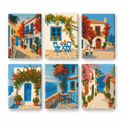 Sunny Mediterranean Mini Scenes - Paint by Numbers Kit
