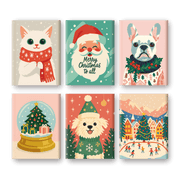 6 Mini Cozy Christmas Scenes - Paint by Numbers Kit