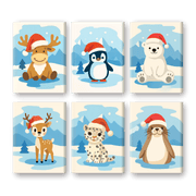 6 Mini Holiday Animal Friends - Paint by Numbers Kit