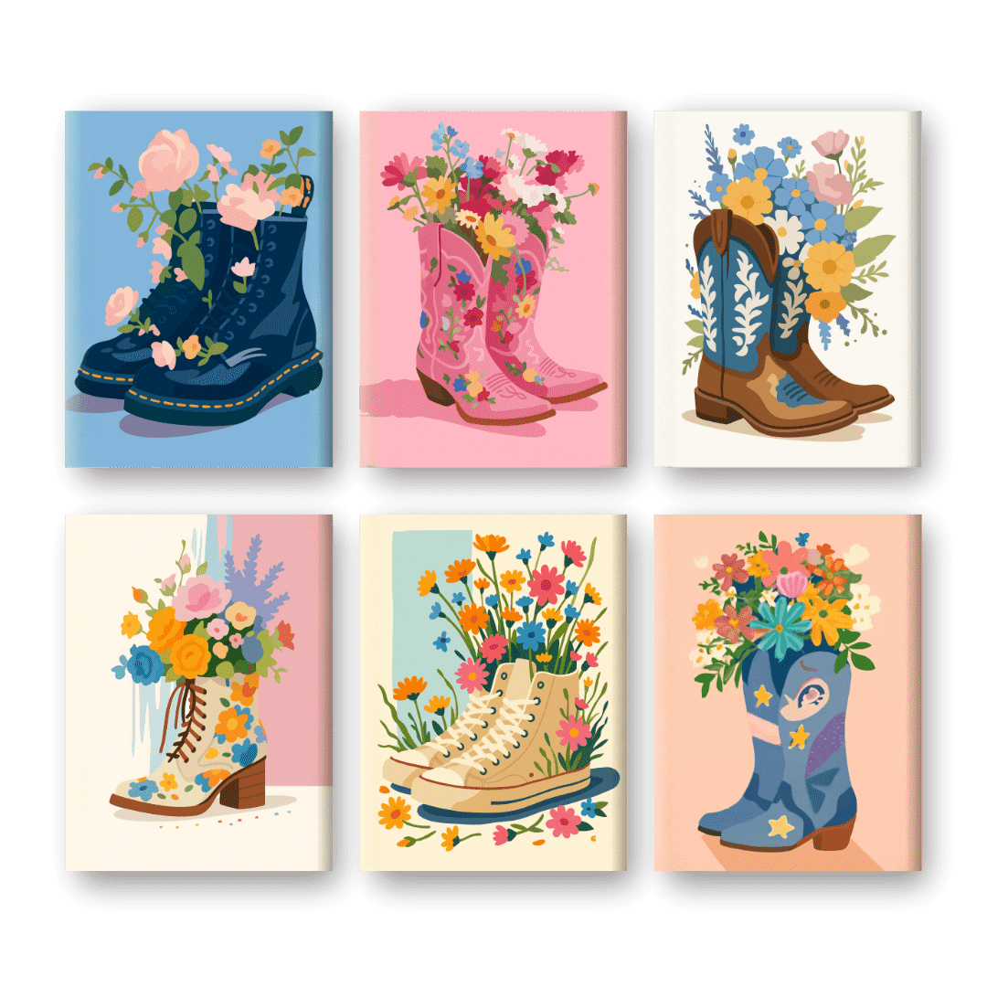Flower Boots Artistic Set - Paint by Numbers Kit