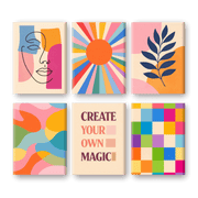 6 Mini Paintings - Colorful Balance Set - Paint by Numbers Kit