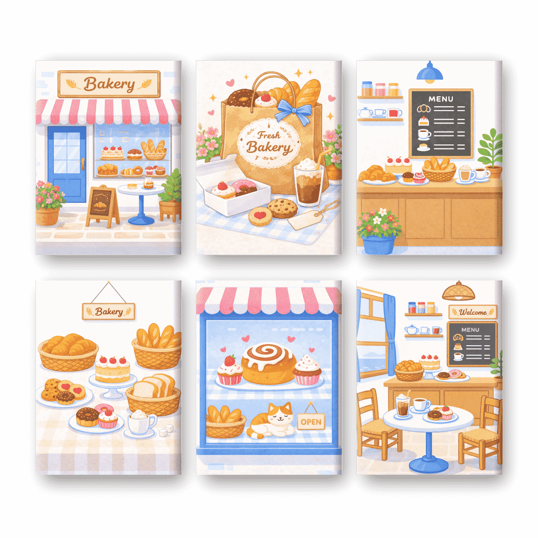 Fresh Bakery Delights Mini Collection - Paint by Numbers Kit