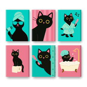 Whimsical Bathroom Cat - Paint by Numbers Kit