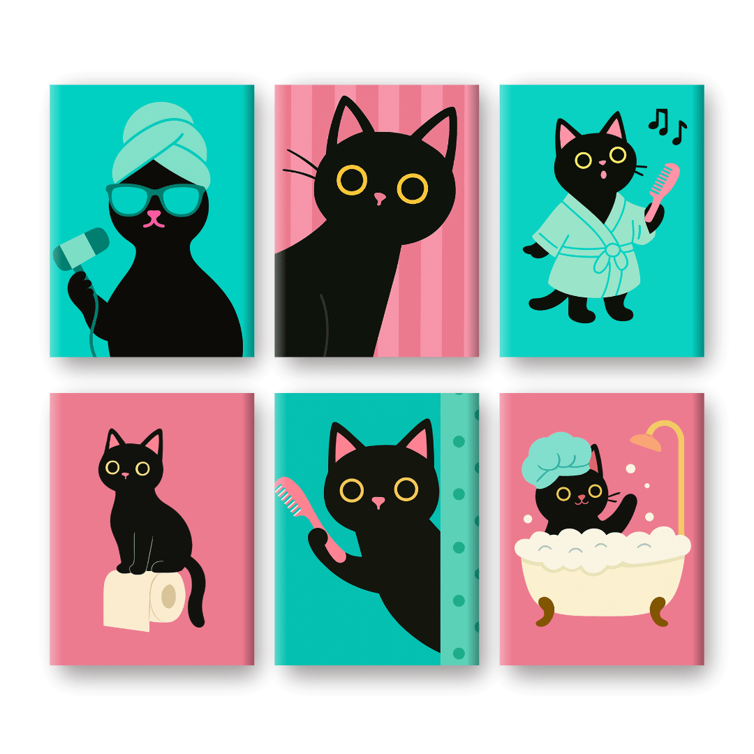 Whimsical Bathroom Cat - Paint by Numbers Kit