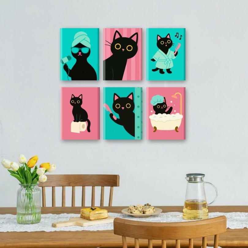 Whimsical Bathroom Cat - Detail 2