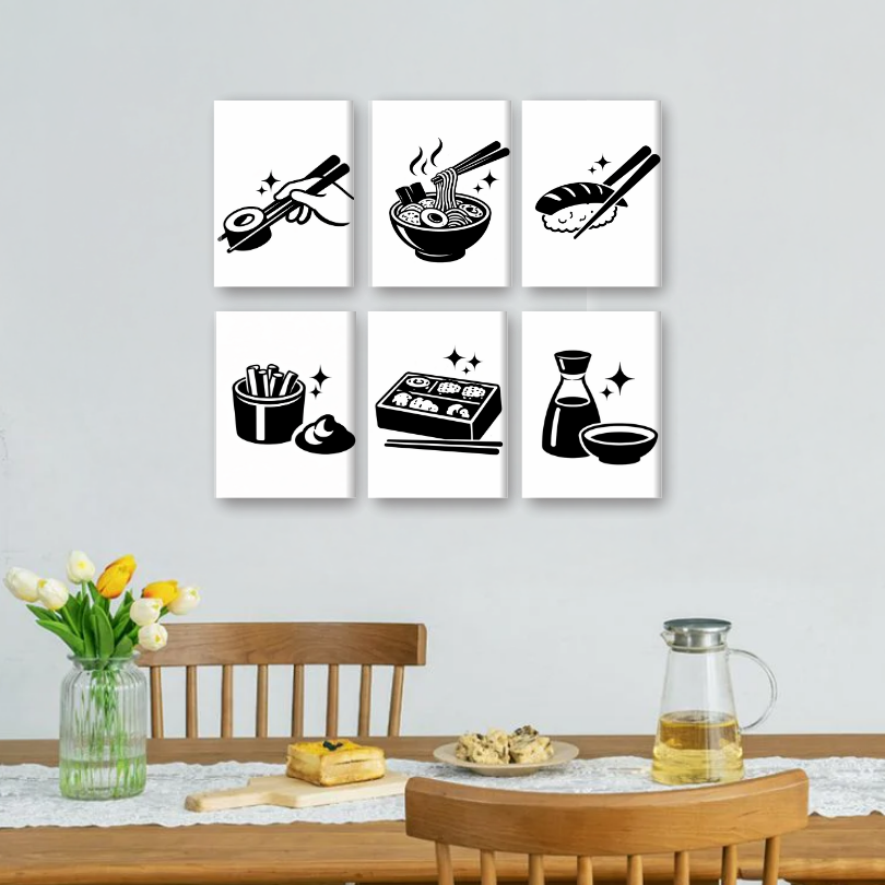 Black & White Sushi Delights - Detail 2