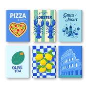 Italy in Blue Mini Set - Paint by Numbers Kit