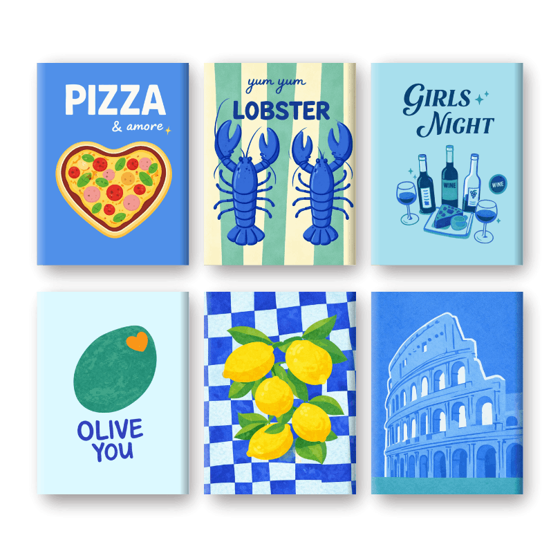 Italy in Blue Mini Set - Paint by Numbers Kit