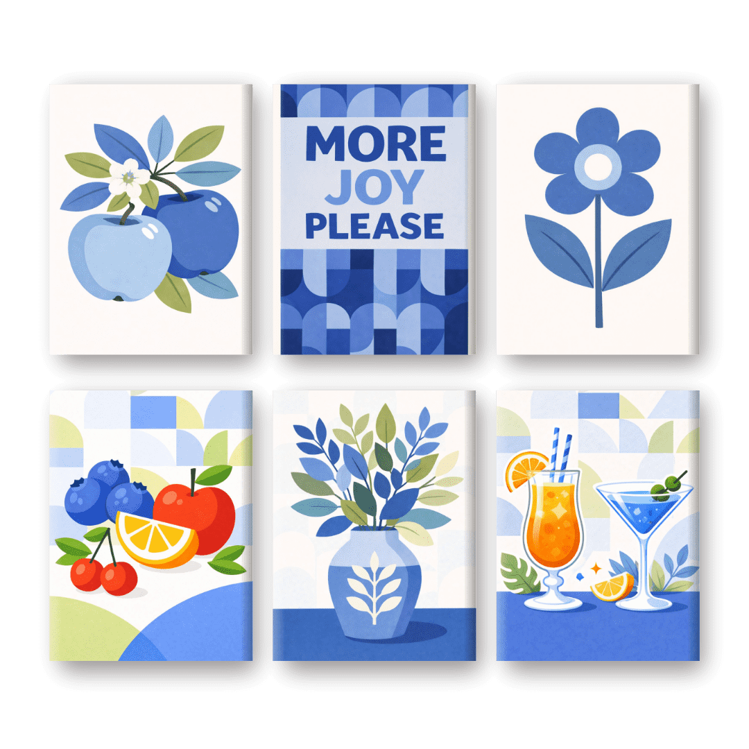 Blue Sip & Fruit Joy Mini Set - Paint by Numbers Kit