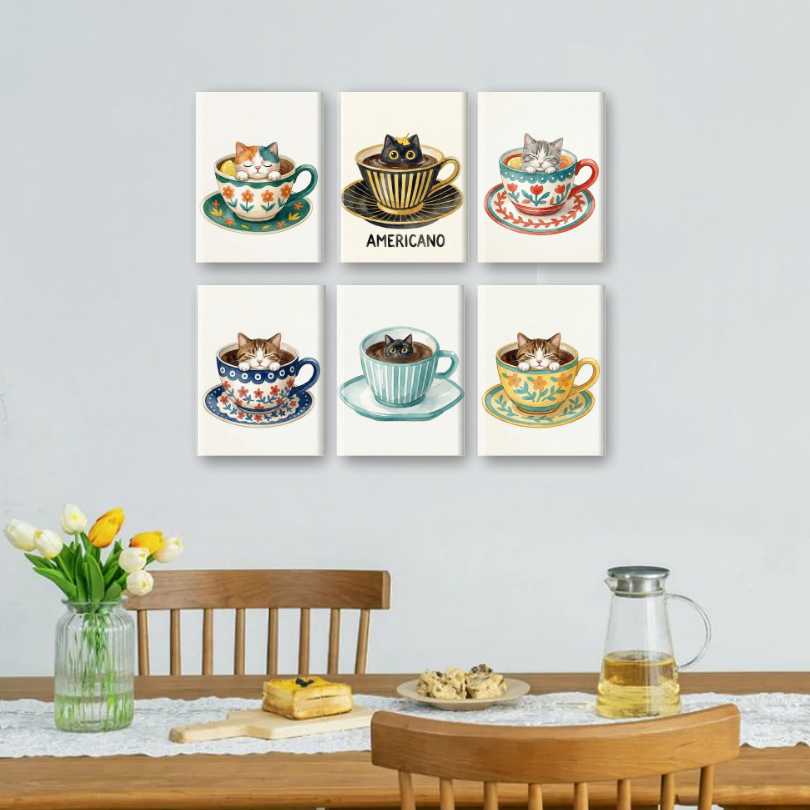 Whimsical Cats in Cups Collection - Detail 2