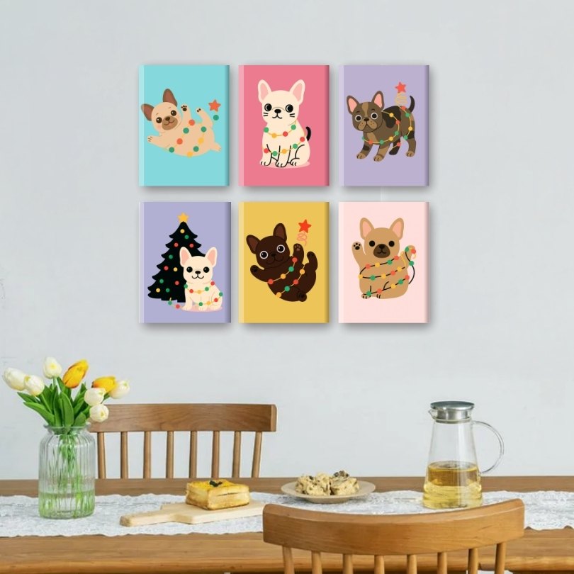 Festive Bulldog Mini Art Collection - Detail 2