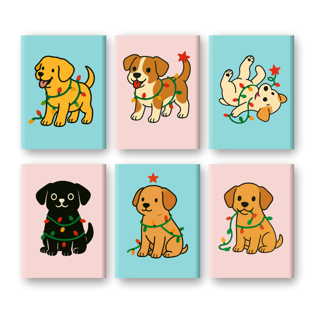 6 Mini Joyful Puppies - Paint by Numbers Kit