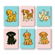 6 Mini Joyful Puppies - Paint by Numbers Kit