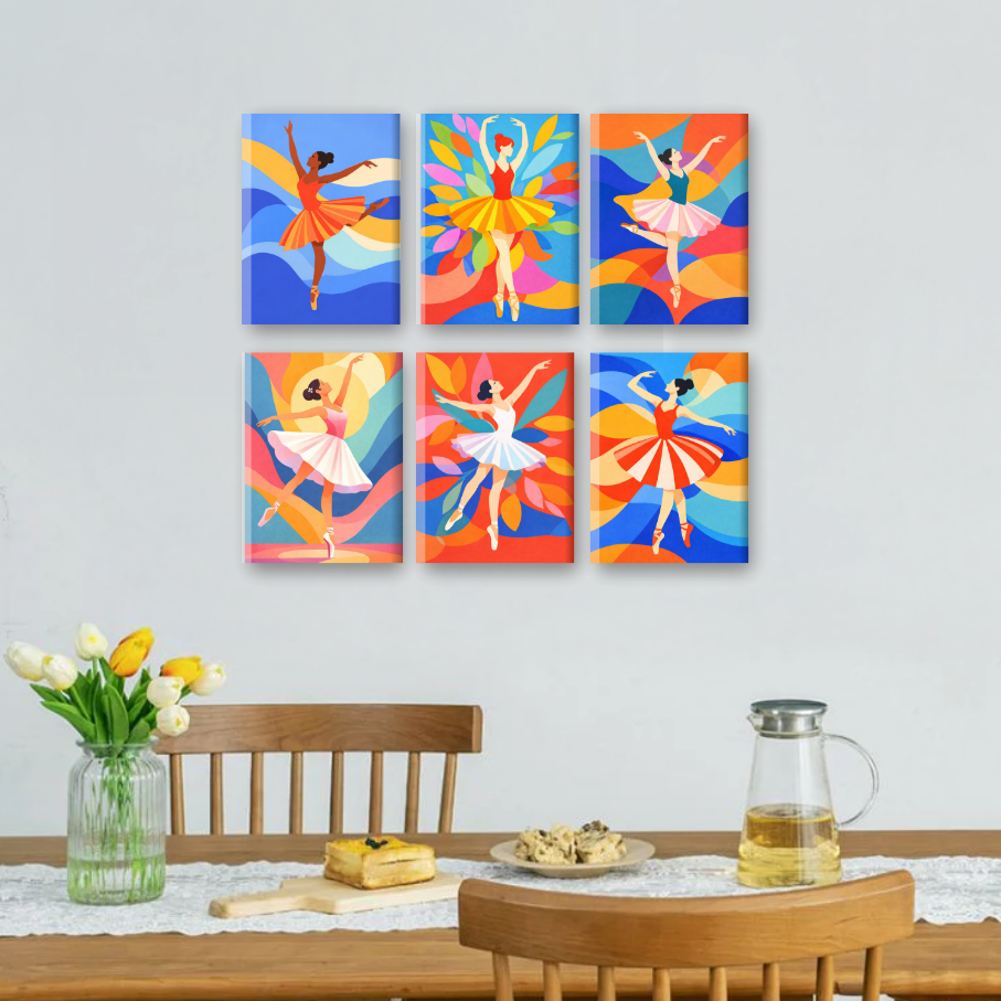 6 Mini Paintings - Vibrant Ballerina Dreams - Detail 2