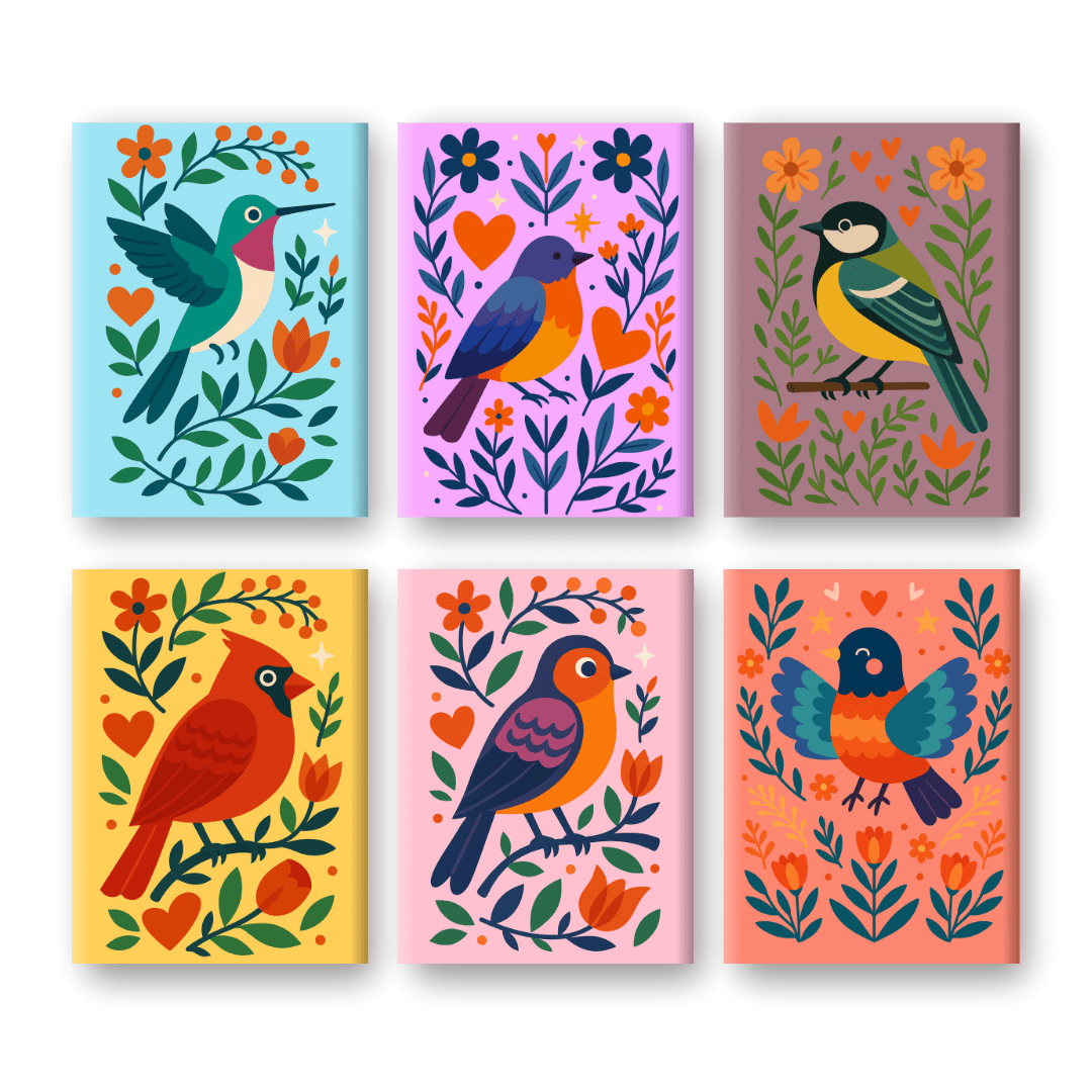 Colorful Birds in Bloom - Paint by Numbers Kit