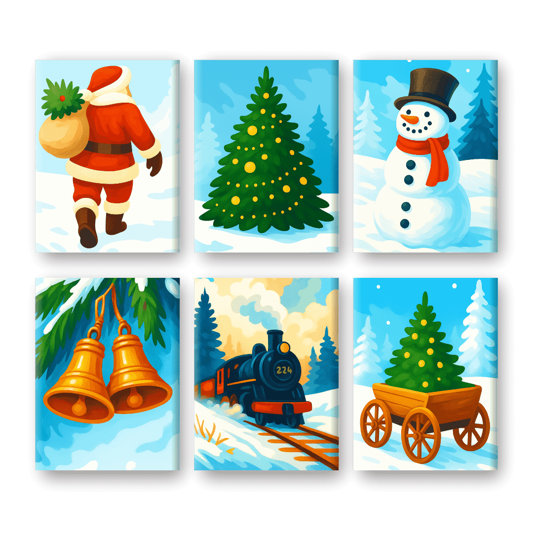 Colorful Christmas Cheer - Paint by Numbers Kit