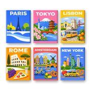 Colorful Cityscapes Mini Collection - Paint by Numbers Kit