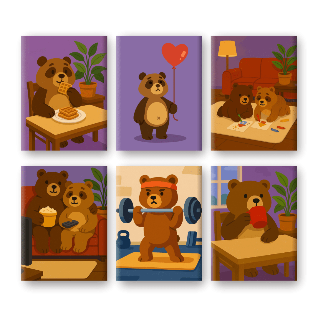 Whimsical Bears in Love - Paint by Numbers Kit