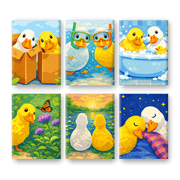 6 Mini Paintings - Whimsical Ducklings - Paint by Numbers Kit