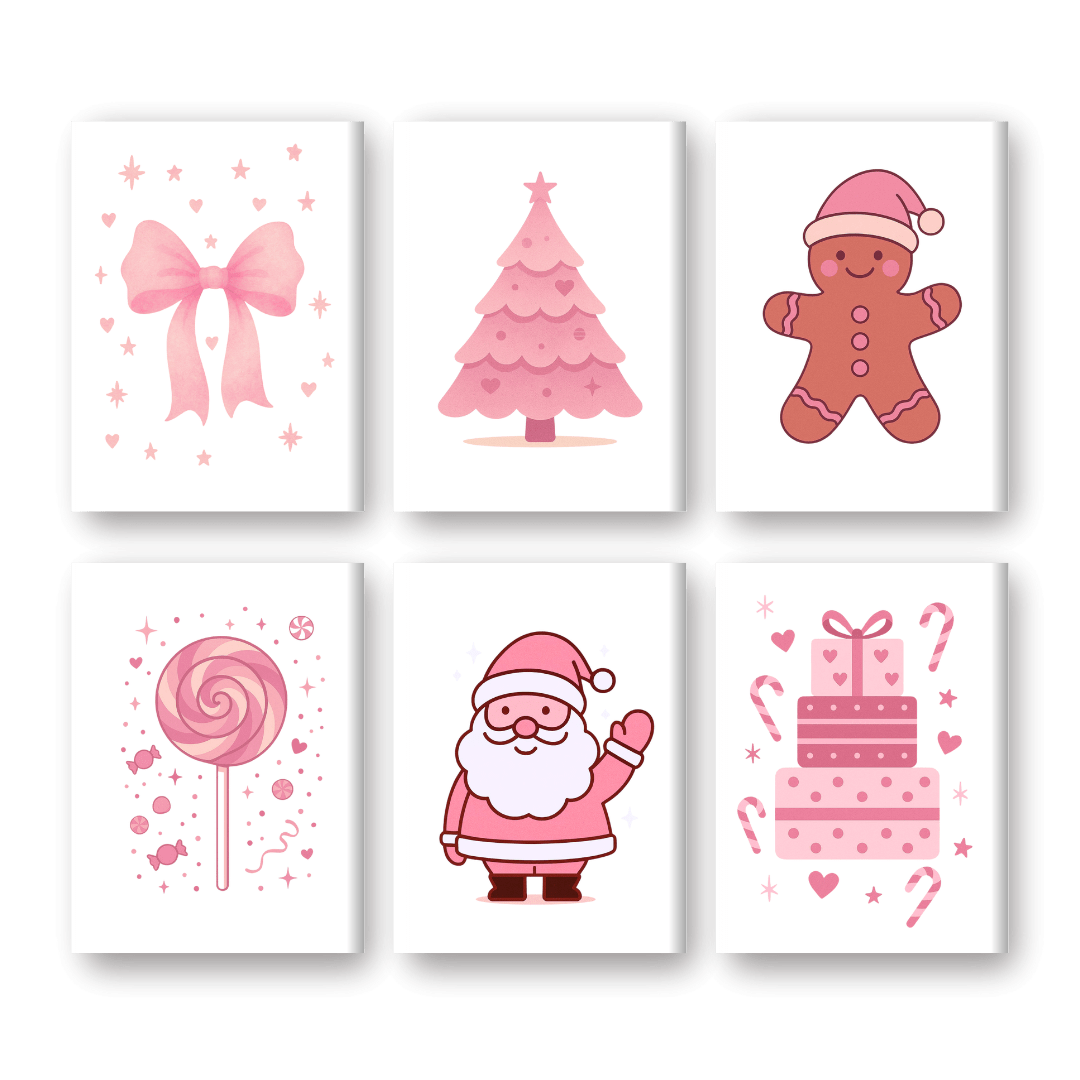 Pink Christmas Delight Mini Set - Paint by Numbers Kit