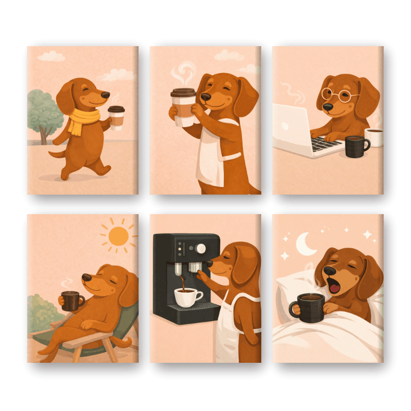 Dachshund Coffee Break Collection - Paint by Numbers Kit