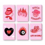 6 Mini Paintings - Disco Cowgirl Vibe - Paint by Numbers Kit