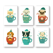 Puppy Christmas Cups - Paint by Numbers Kit