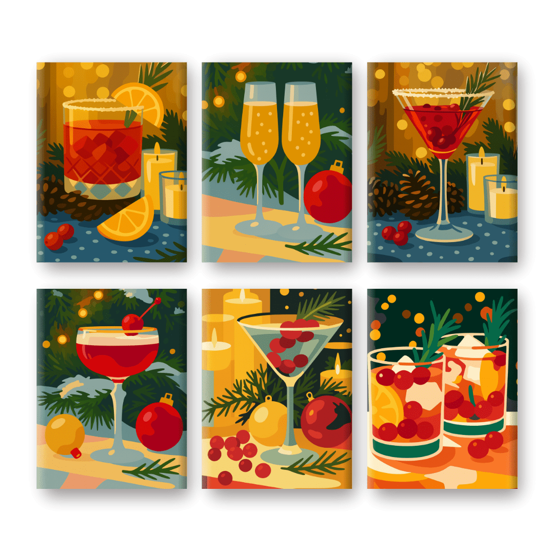 Festive Spirits Mini Art Set - Paint by Numbers Kit