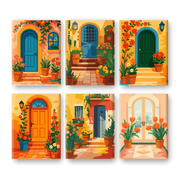 Colorful Doors & Blooms - Paint by Numbers Kit