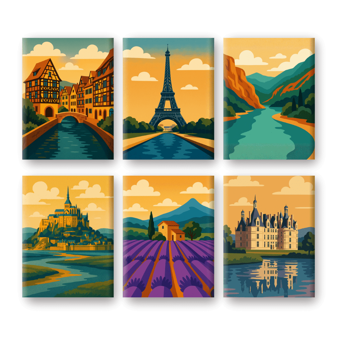 French Countryside Views - Paint by Numbers Kit