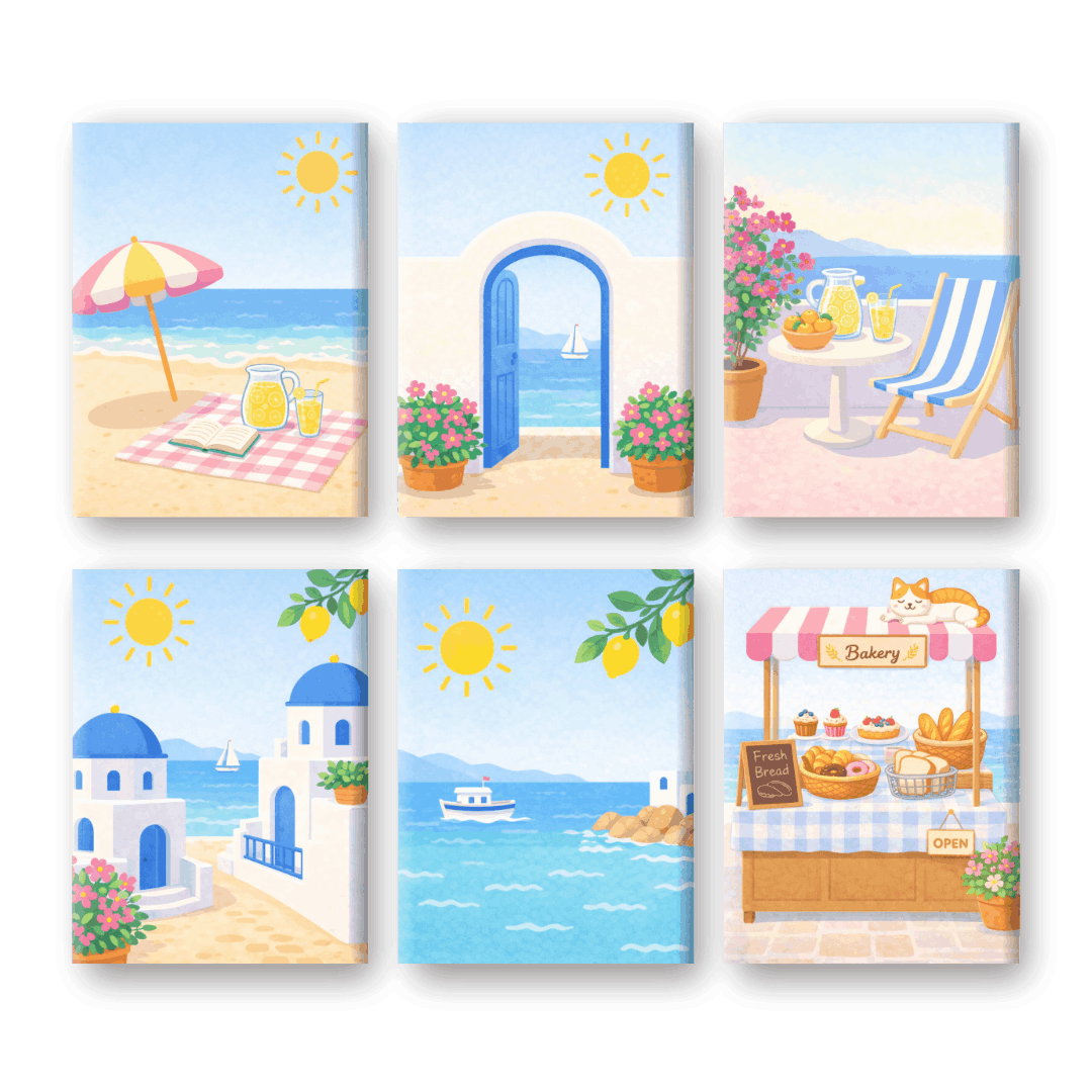 Sunny Greek Isles Mini Set - Paint by Numbers Kit