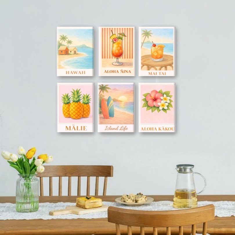 6 Mini Paintings - Hawaiian Paradise Vibes - Detail 2