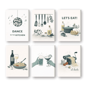 6 Mini Paintings - Kitchen Cheers - Paint by Numbers Kit